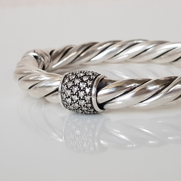 David Yurman 10mm Metro Diamond Station Bracelet - Picture 8 of 14